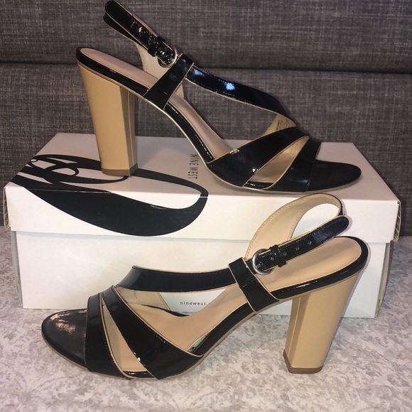 Nine West Black Patent Greenwich Heels, Size 8.5 - Picture 2 of 13